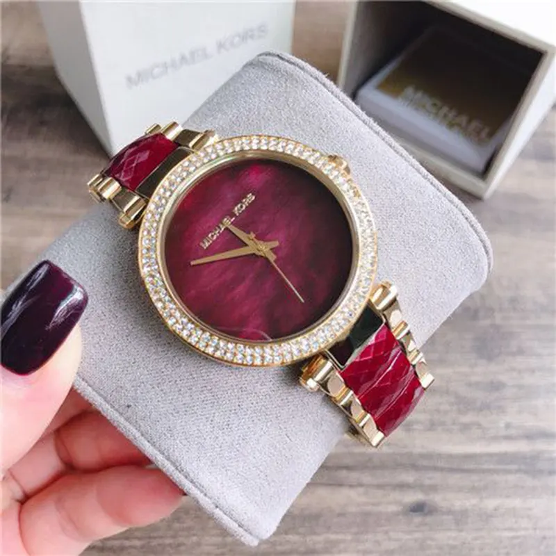 Michael Kors Parker Red Burgundy Dial Ladies Watch MK6427 Watch Shop BD